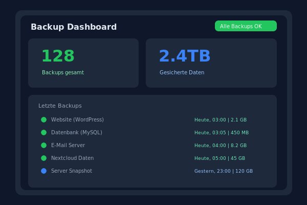Cloud-Backup Visualisierung mit verschluesselter Datensicherung